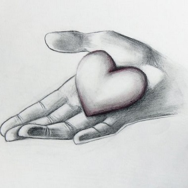 serce na dłoni